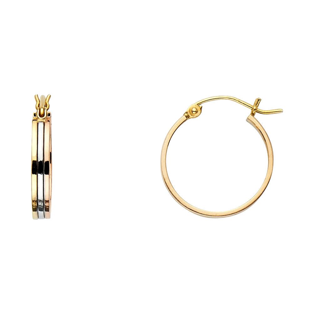 Fancy Hoop Earrings - 14K Gold - ER1062