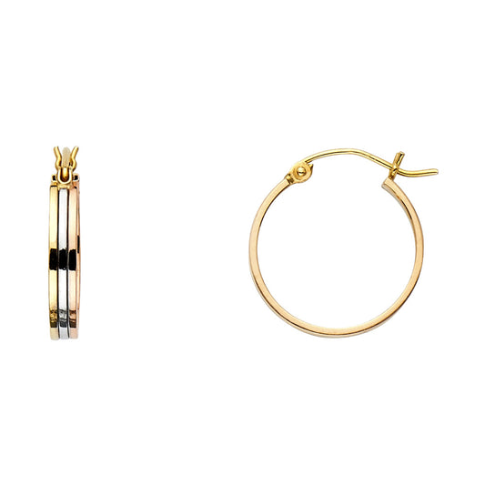 Fancy Hoop Earrings - 14K Gold - ER1062