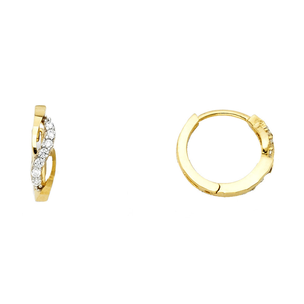 CZ Huggies Earrings - 14K Gold - ER1087