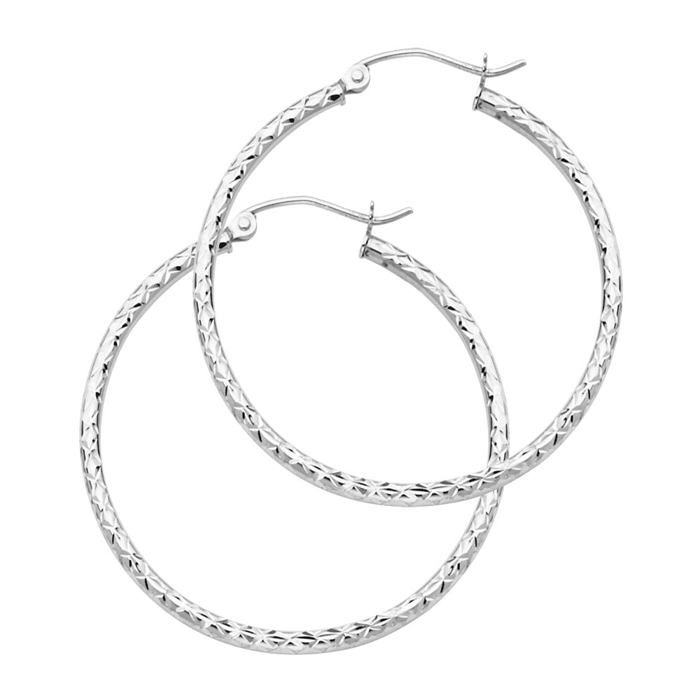 Hoop Earrings - 14K Gold - ER108W