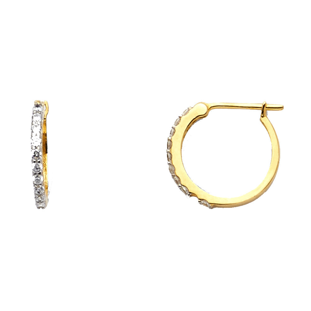 CZ Huggies Earrings - 14K Gold - ER1092