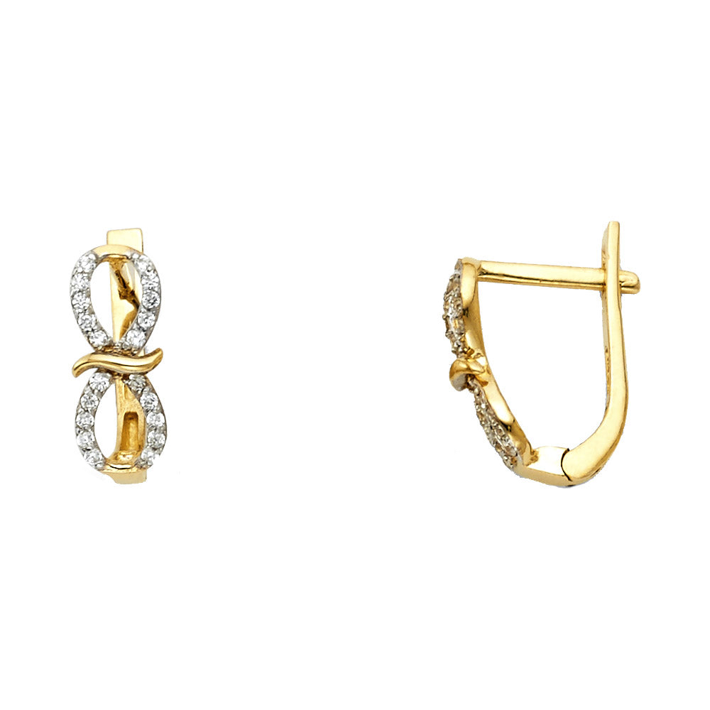 CZ Huggies Earrings - 14K Gold - ER1097