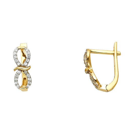 CZ Huggies Earrings - 14K Gold - ER1097