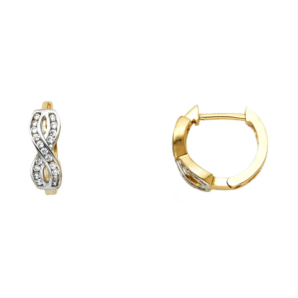 CZ Huggies Earrings - 14K Gold - ER1098
