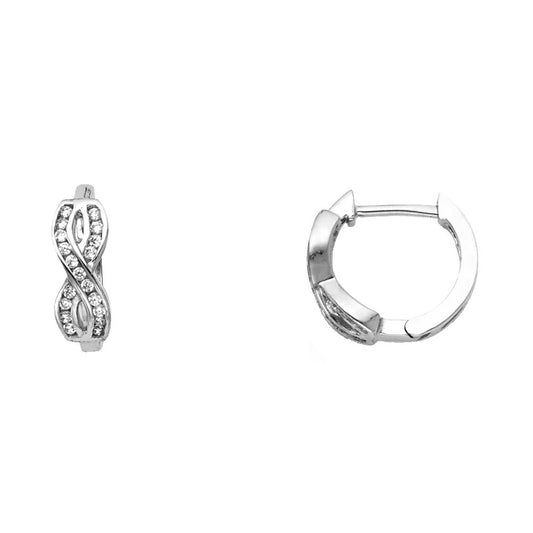 CZ Huggies Earrings - 14K Gold - ER1099