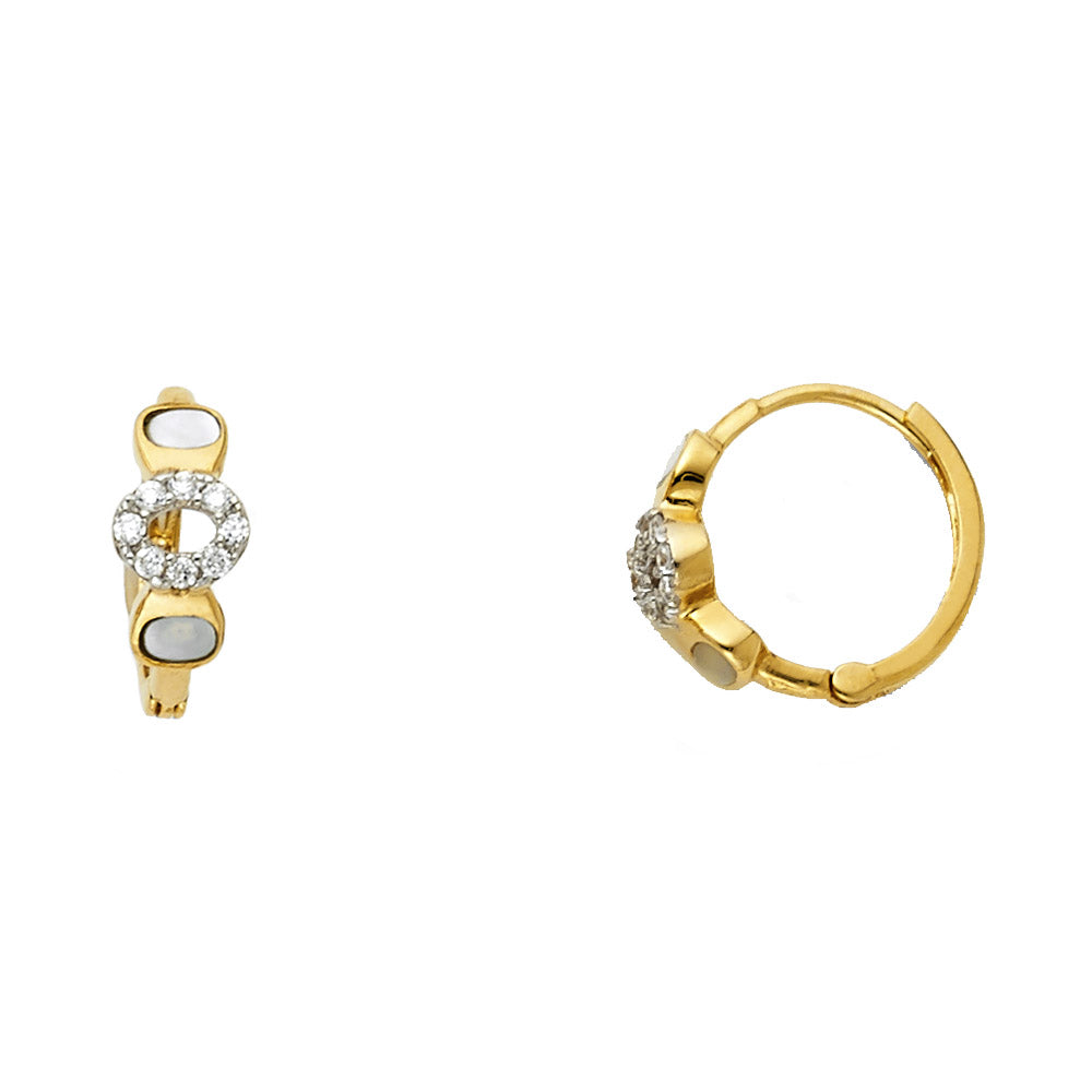 CZ Huggies Earrings - 14K Gold - ER1101