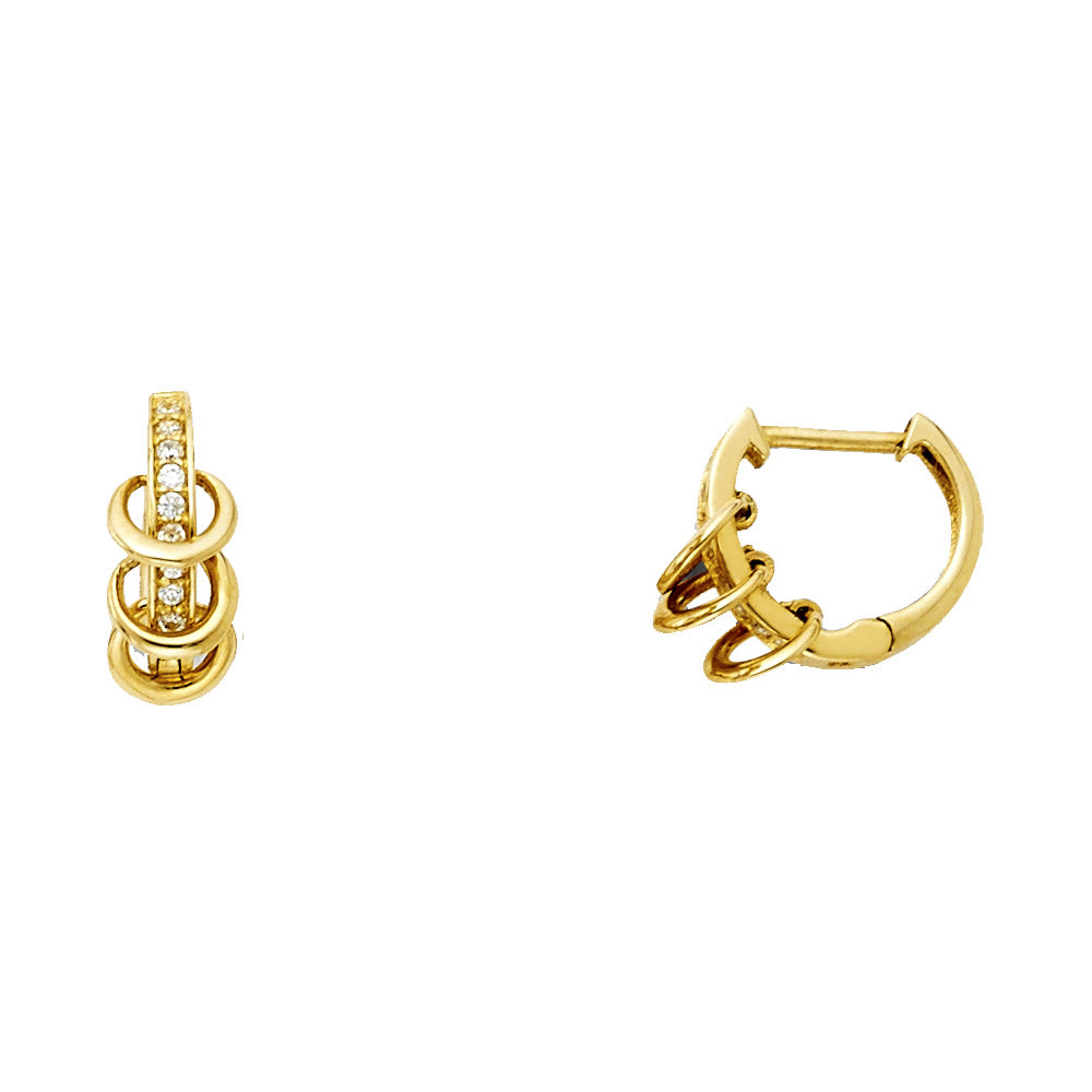 CZ Huggies Earrings - 14K Gold - ER1102