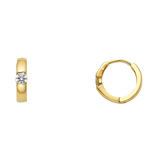 CZ Huggies Earrings - 14K Gold - ER1104