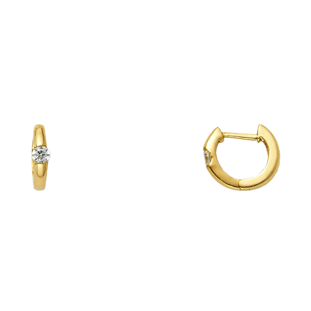 CZ Huggies Earrings - 14K Gold - ER1105