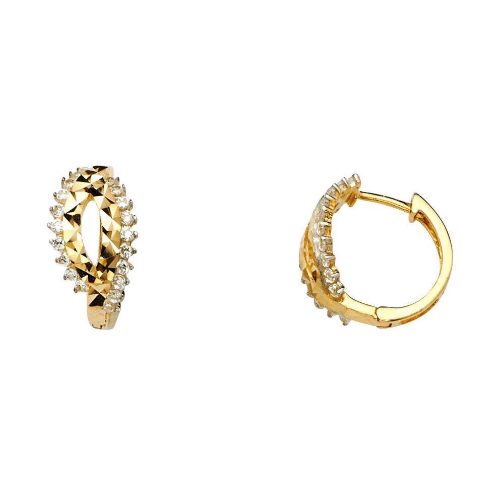 CZ Huggies Earrings - 14K Gold - ER1106