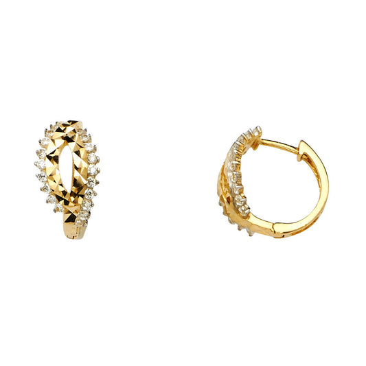 CZ Huggies Earrings - 14K Gold - ER1106