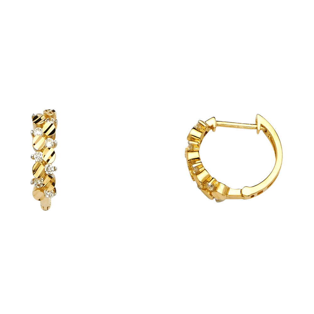 CZ Huggies Earrings - 14K Gold - ER1107