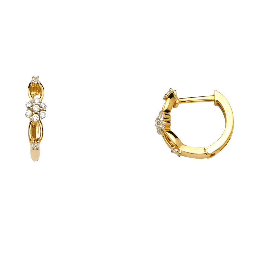 CZ Huggies Earrings - 14K Gold - ER1108