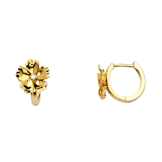 CZ Huggies Earrings - 14K Gold - ER1110
