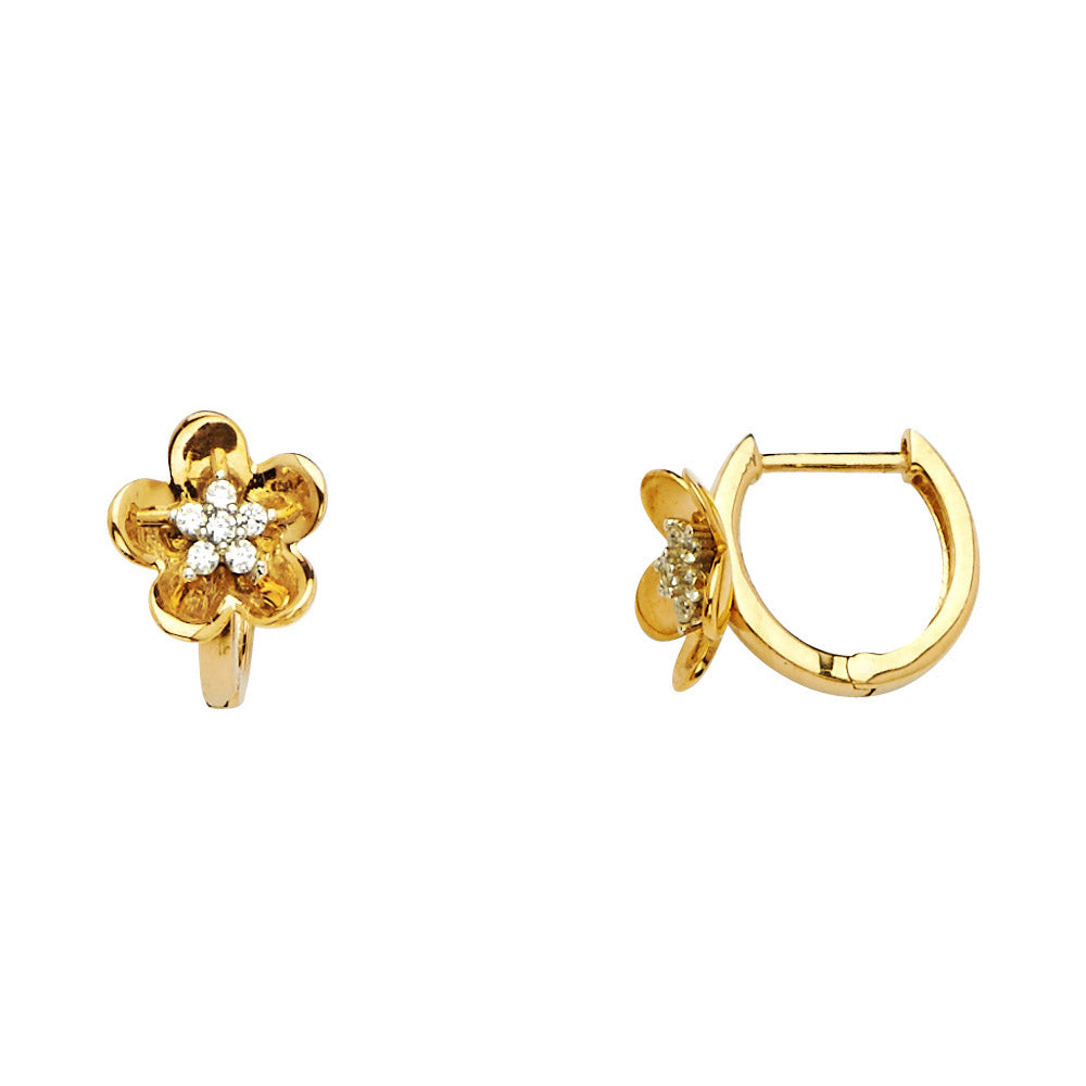 CZ Huggies Earrings - 14K Gold - ER1111