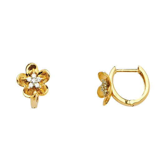 CZ Huggies Earrings - 14K Gold - ER1111
