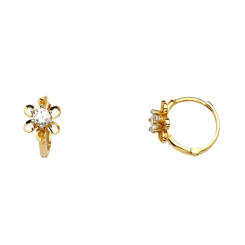 CZ Huggies Earrings - 14K Gold - ER1112