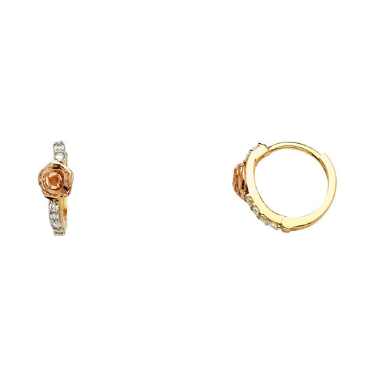 CZ Huggies Earrings - 14K Gold - ER1113