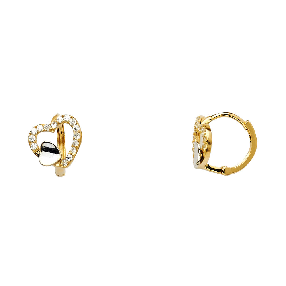 CZ Huggies Earrings - 14K Gold - ER1121