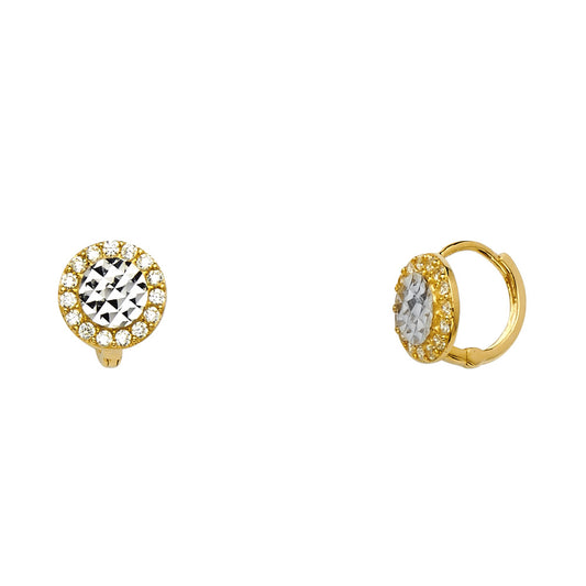 CZ Huggies Earrings - 14K Gold - ER1123