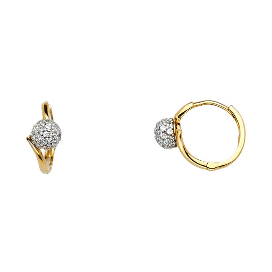 CZ Huggies Earrings - 14K Gold - ER1124