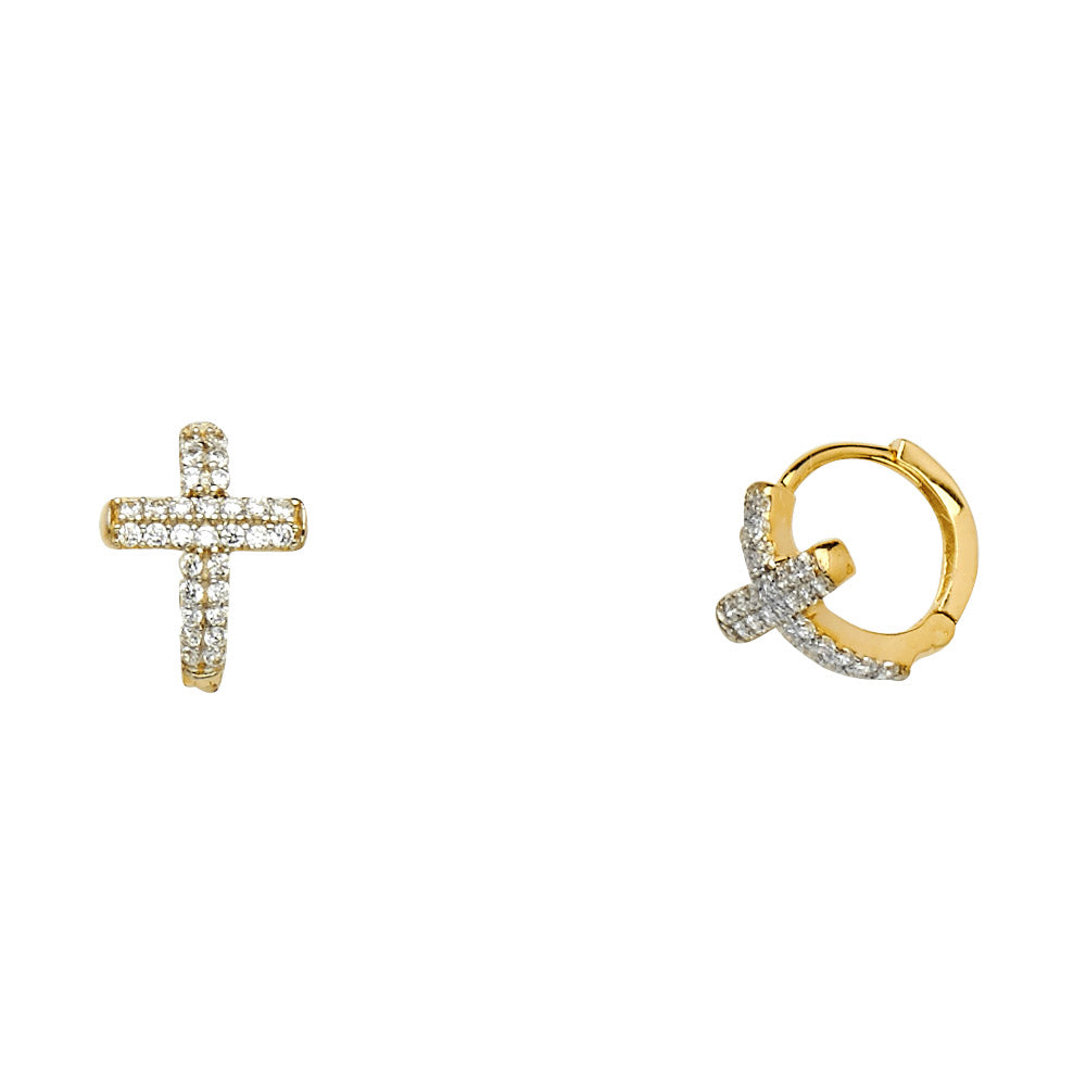 CZ Huggies Earrings - 14K Gold - ER1127