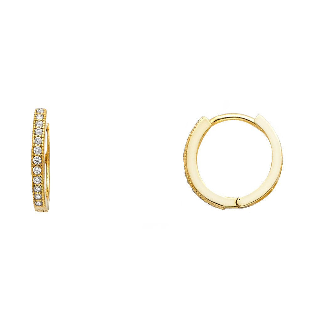 CZ Huggies Earrings - 14K Gold - ER1392