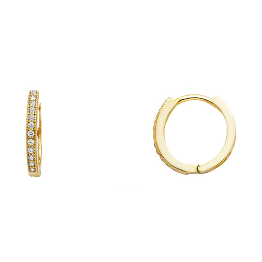 CZ Huggies Earrings - 14K Gold - ER1392