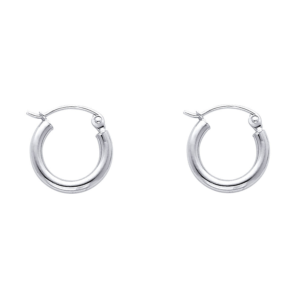 Hoop Earrings - 14K Gold - ER143W