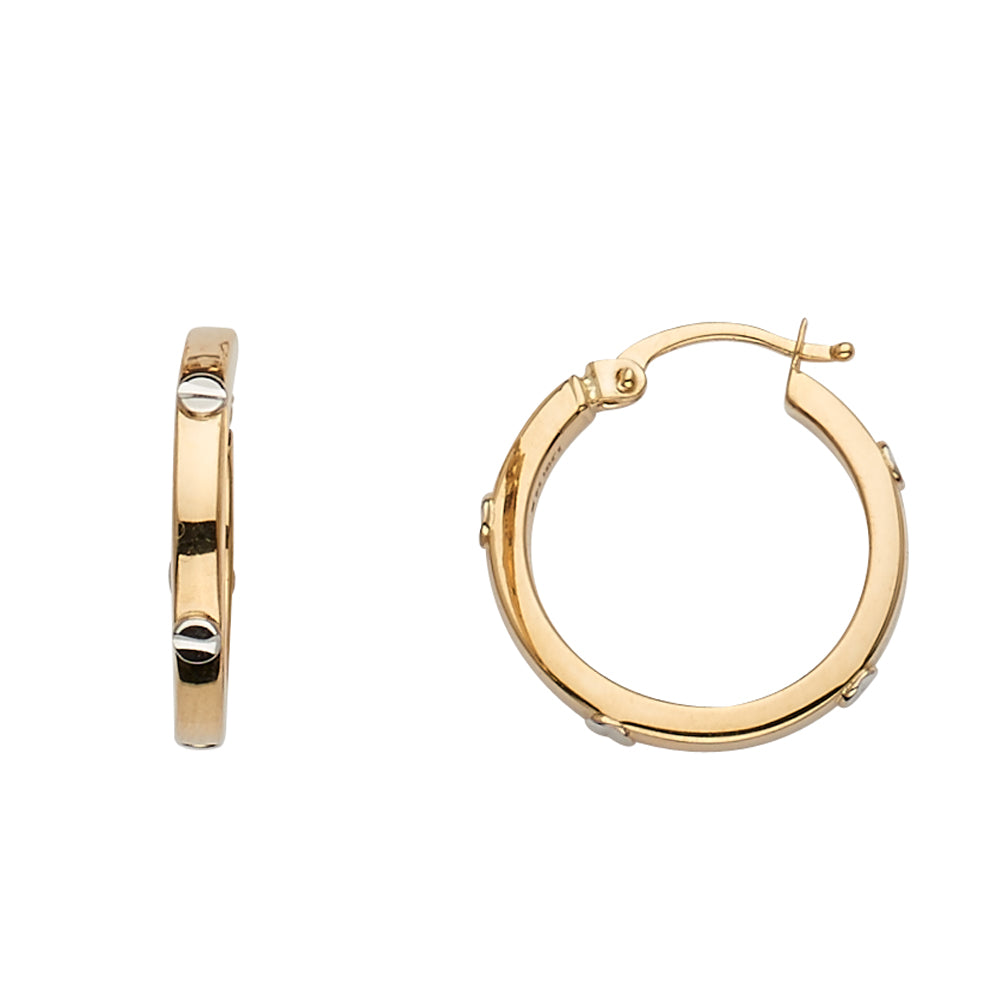 Fancy Hoop Earrings - 14K Gold - ER1540
