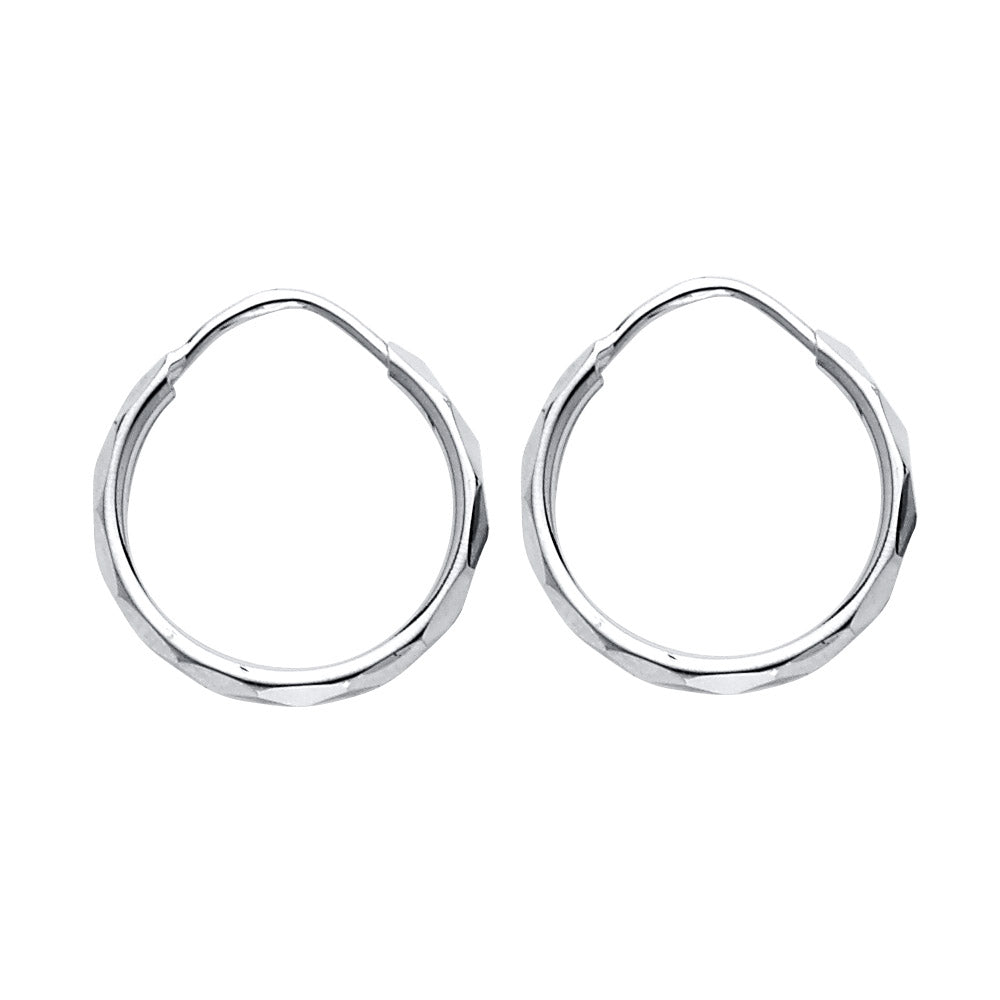 Hoop Earrings - 14K Gold - ER184W