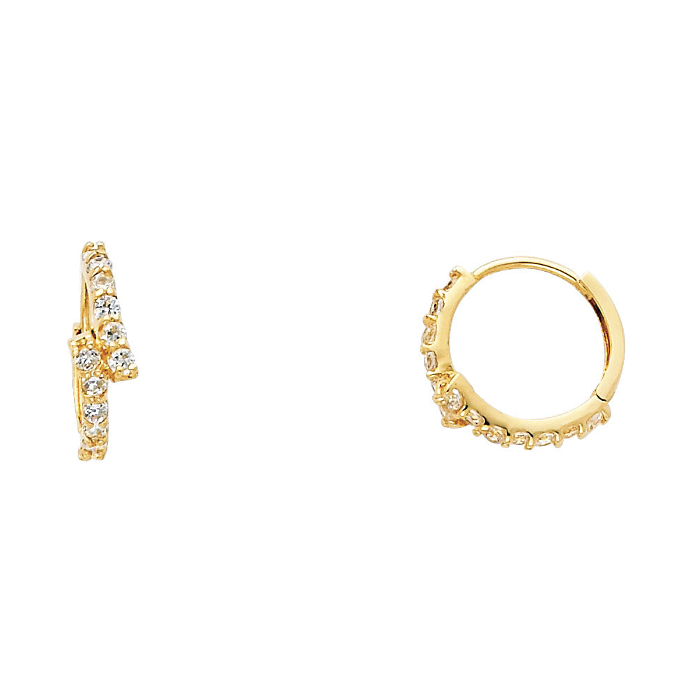 CZ Huggies Earrings - 14K Gold - ER260