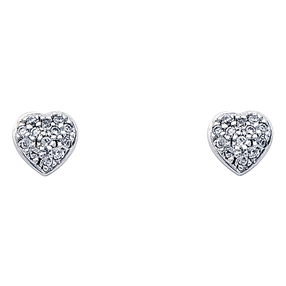 CZ Pendant & Earrings Sets - 14K GOLD - PT690W, ER318W