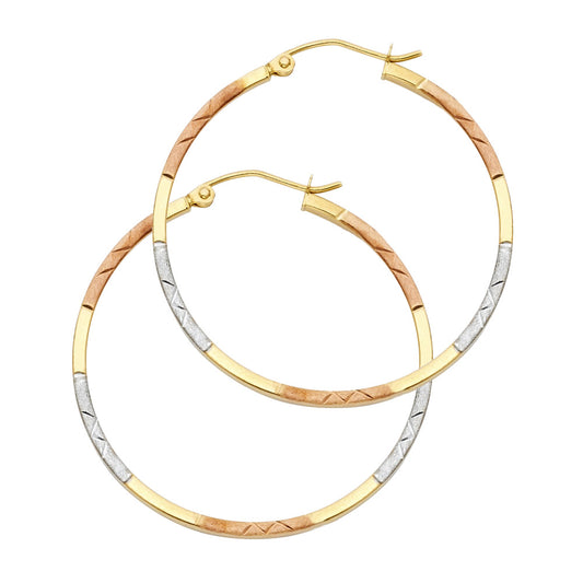 Hoop Earrings  - 14K Gold - ER34