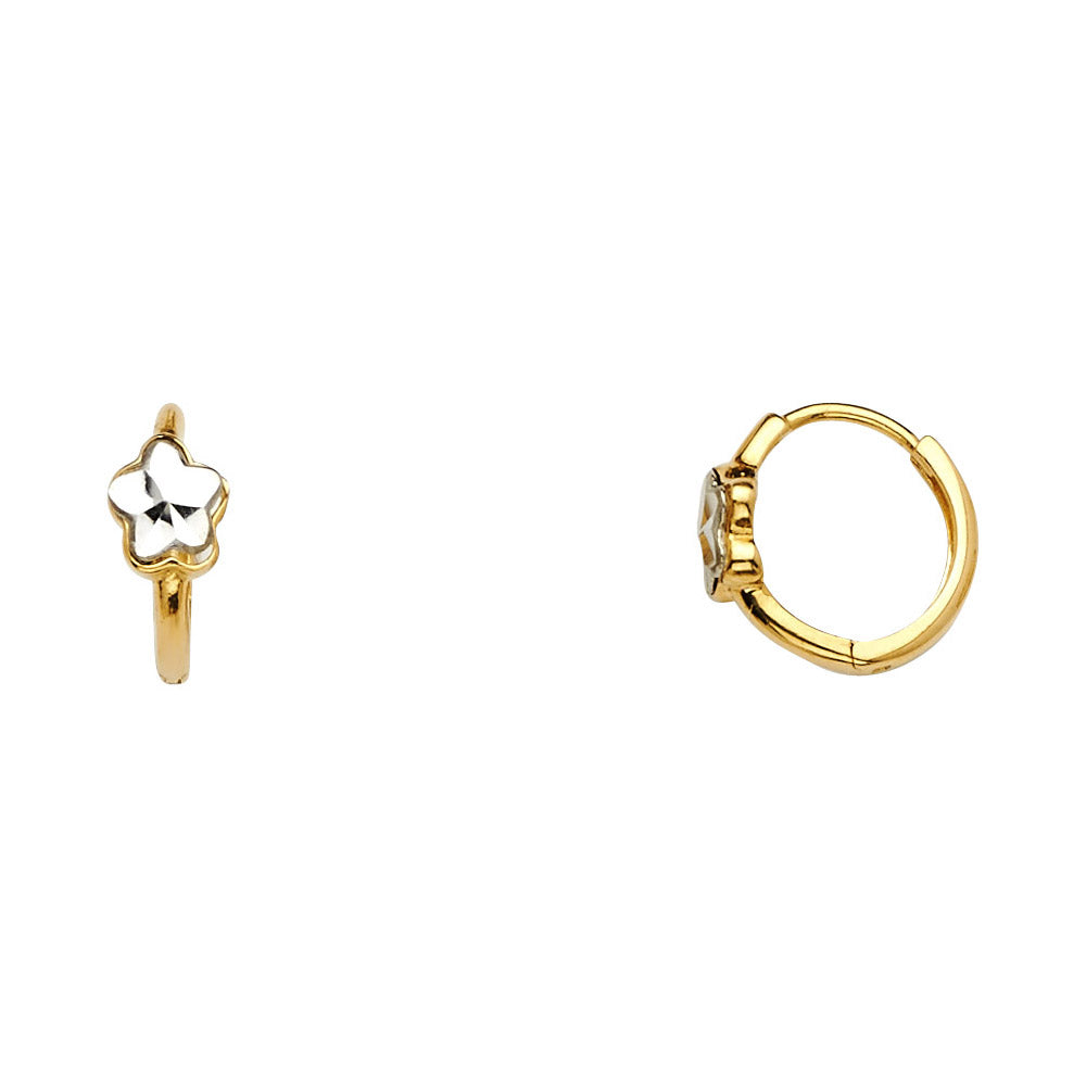 CZ Huggies Earrings - 14K Gold - ER629