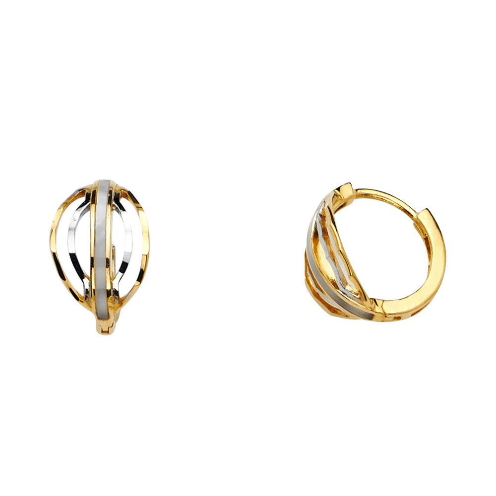CZ Huggies Earrings - 14K Gold - ER638