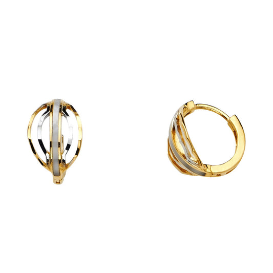 CZ Huggies Earrings - 14K Gold - ER638