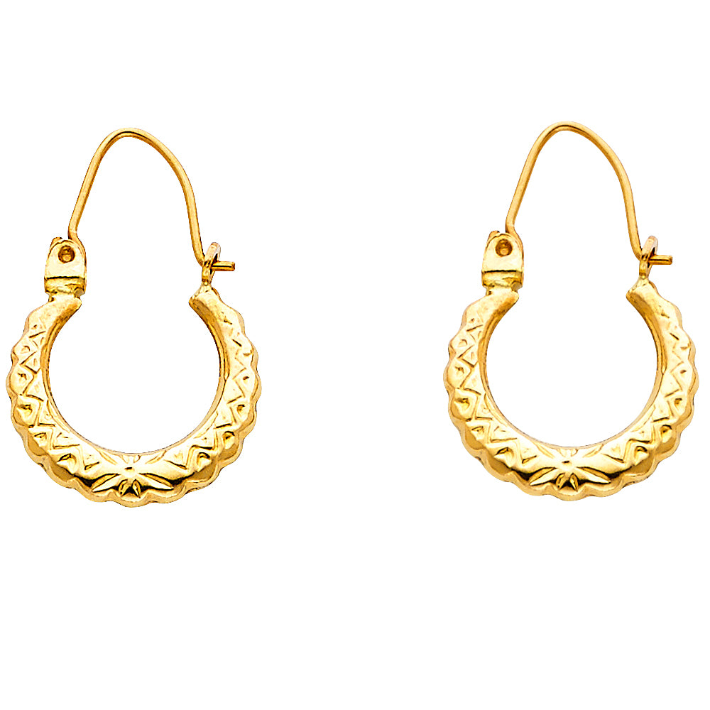 Hollow Fancy Earrings - 14K Gold - ER846