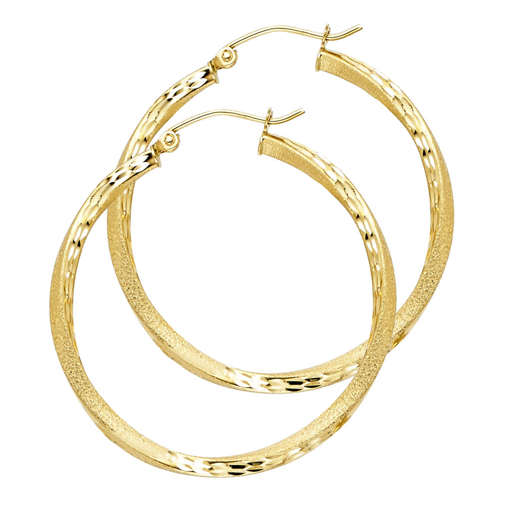 Hoop Earrings - 14K Gold - ER96