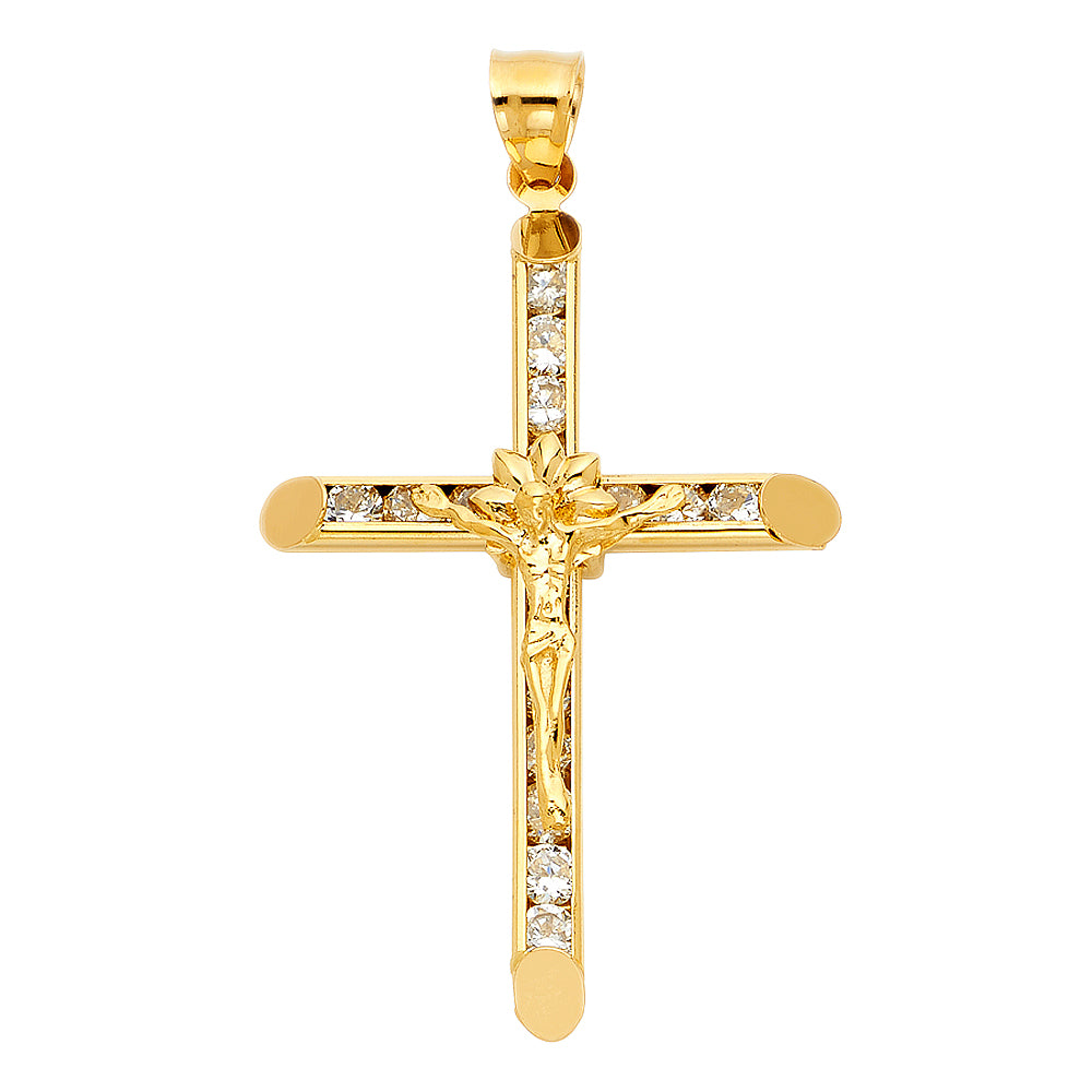 CZ Cross Pendants - 14K GOLD - PT1049