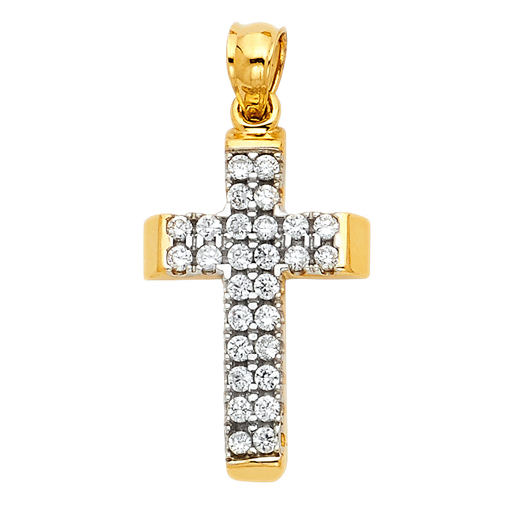 CZ Cross Pendants - 14K GOLD - PT1054