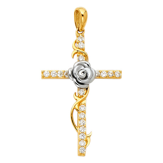 CZ Cross Pendants - 14K GOLD - PT1056