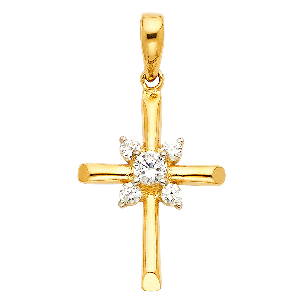 CZ Cross Pendants - 14K GOLD - PT1057