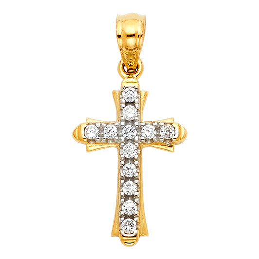 CZ Cross Pendants - 14K GOLD - PT1062