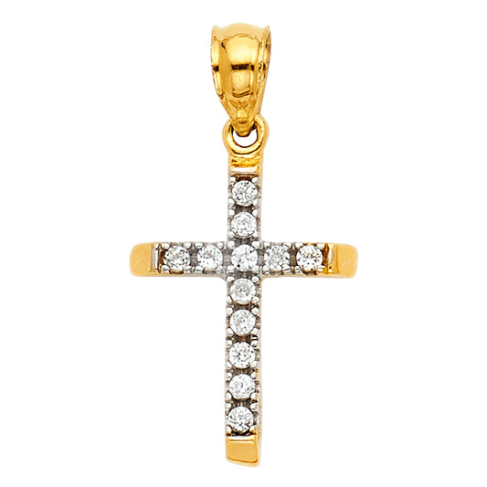 CZ Cross Pendants - 14K GOLD - PT1065