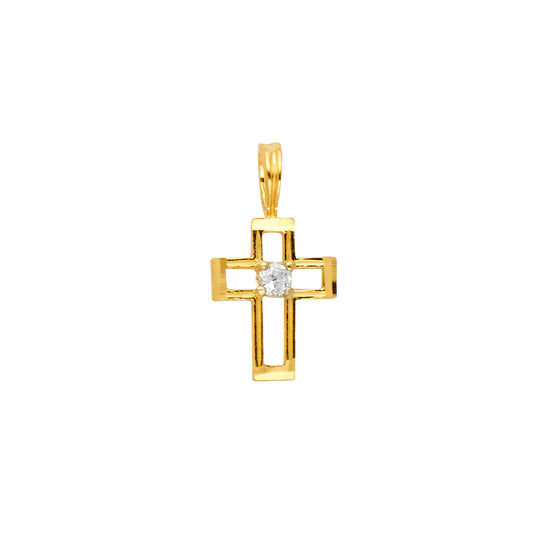 CZ Cross Pendants - 14K GOLD - PT1067