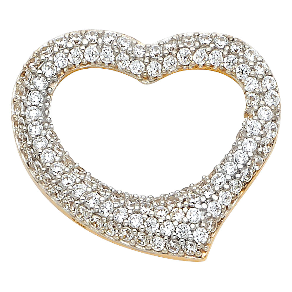 Assorted CZ Heart Pendants - 14K GOLD - PT1771