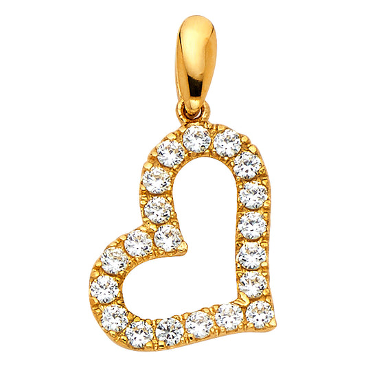 Assorted CZ Heart Pendants - 14K GOLD - PT1775