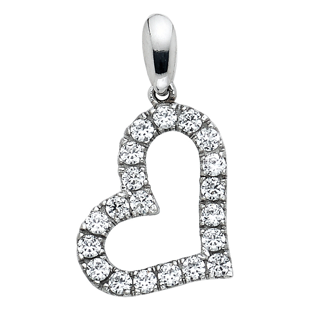 Assorted CZ Heart Pendants - 14K GOLD - PT1781