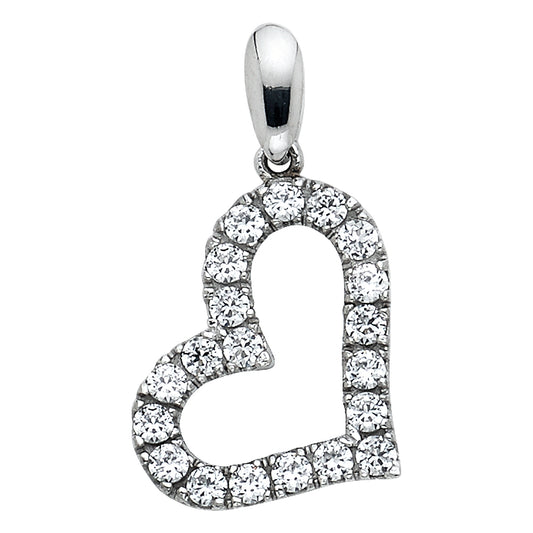 Assorted CZ Heart Pendants - 14K GOLD - PT1781